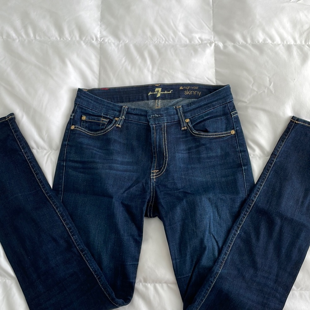 7 for all Mankind high waist skinny jeans